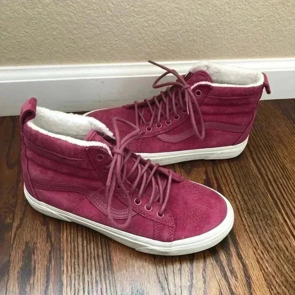 Vans Off The Wall Scotchgard Sk8 Hi Women’s 8 Purple Leather 721454 - Picture 14 of 16